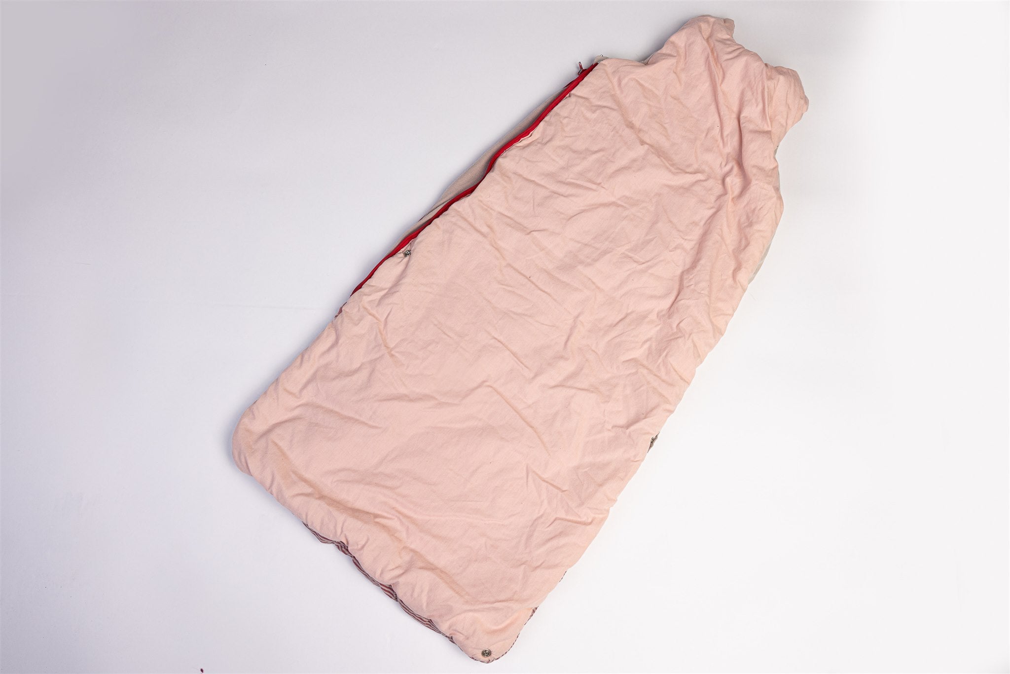 Beige and pink sleeping bag with mouse and butterfly