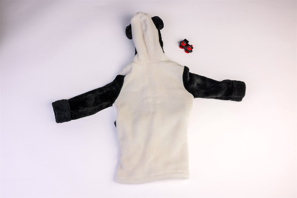 Soft panda bathrobe with belt