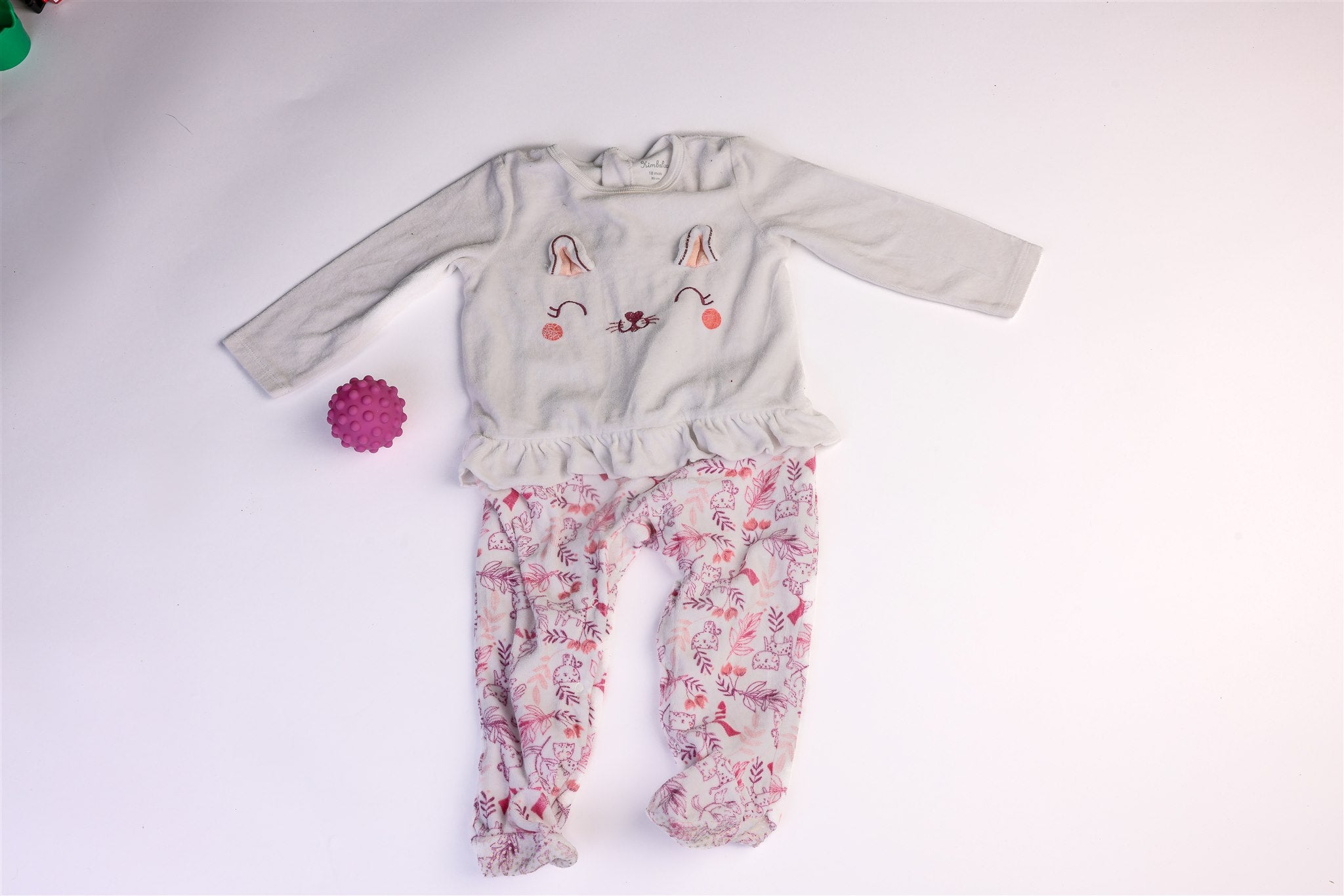 Cat sleepsuit with raised ears