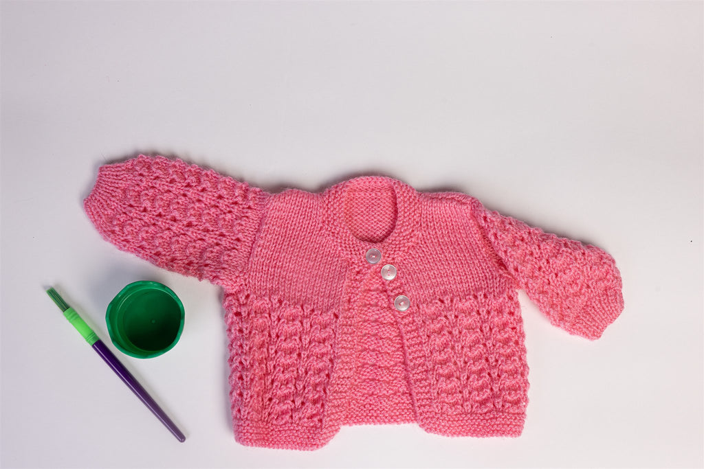 Pink jacket handmade wool