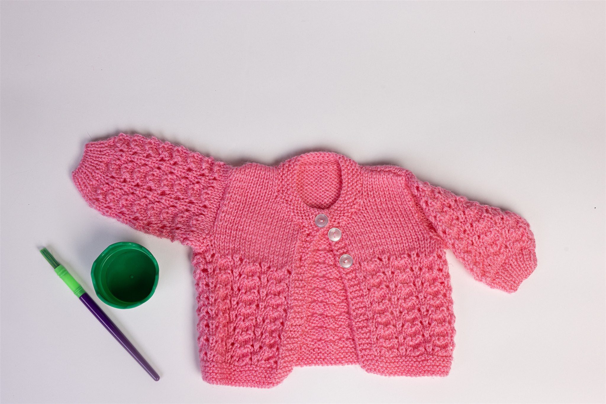 Pink jacket handmade wool