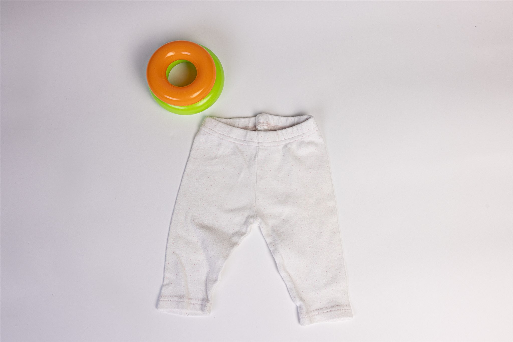 White shorts with pink polka dots