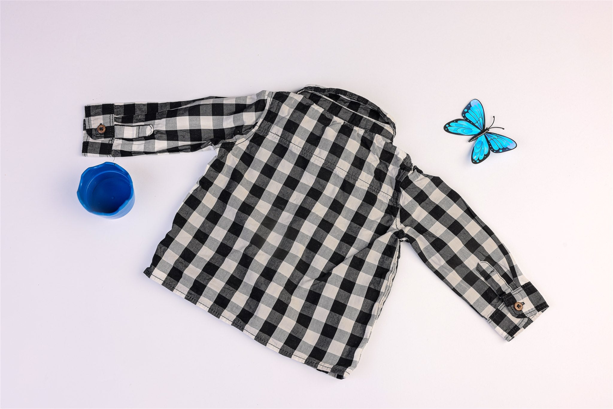 Black and white checked shirt