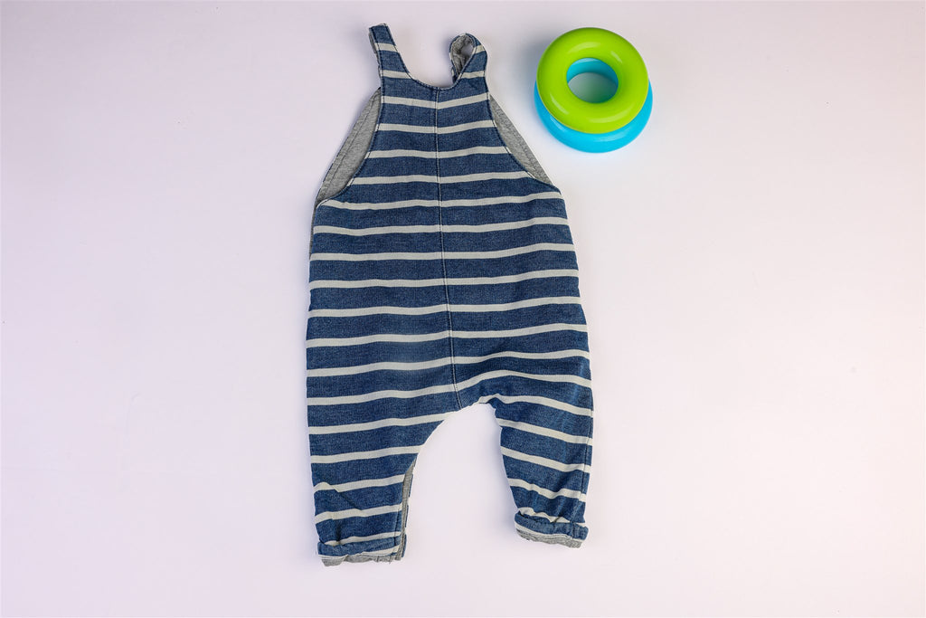 Blue striped dungarees