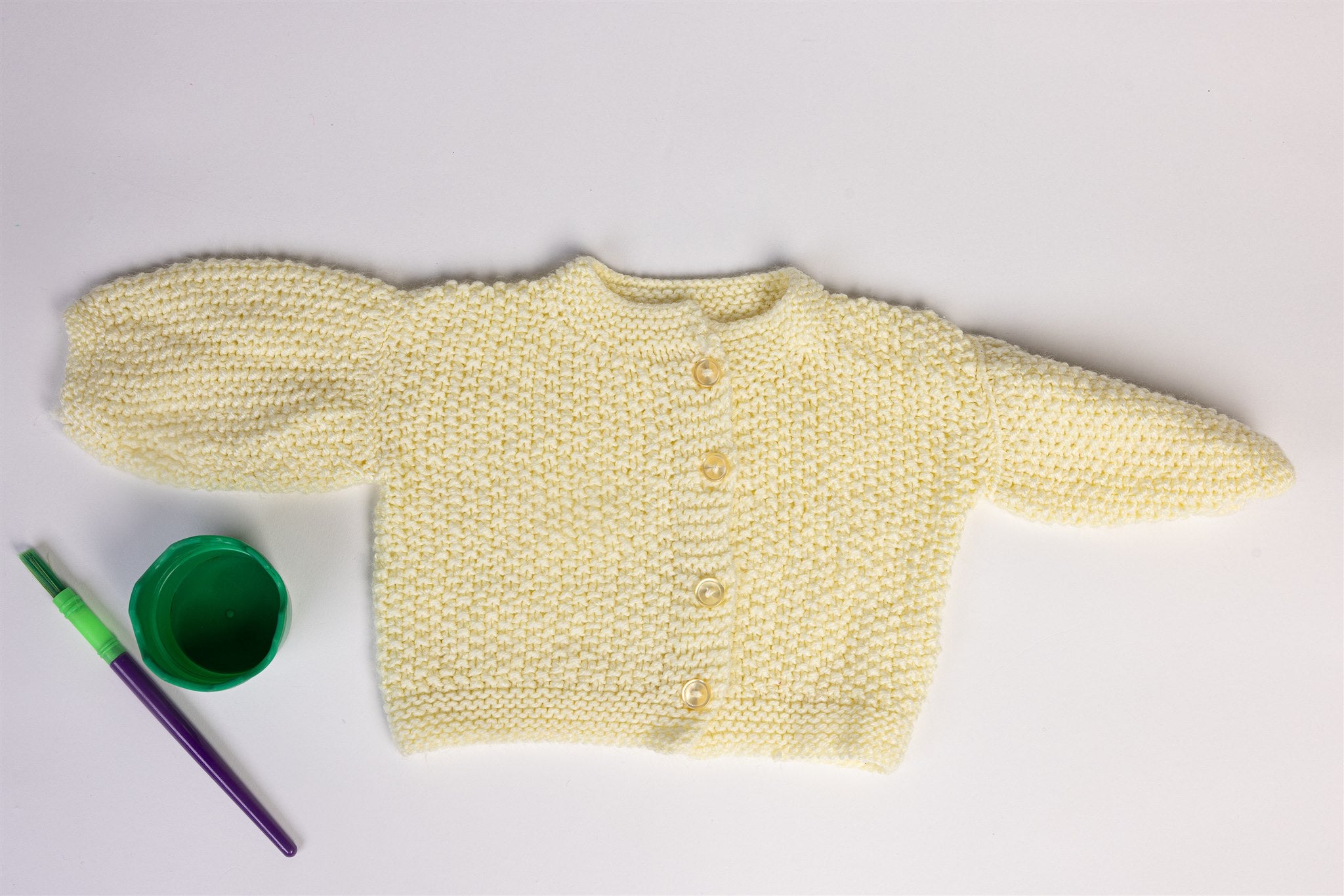 Yellow wool jacket, handmade