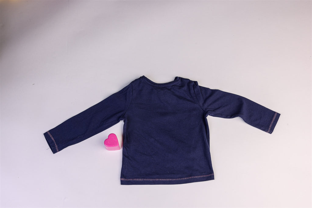 Navy blue Top with silver hearts