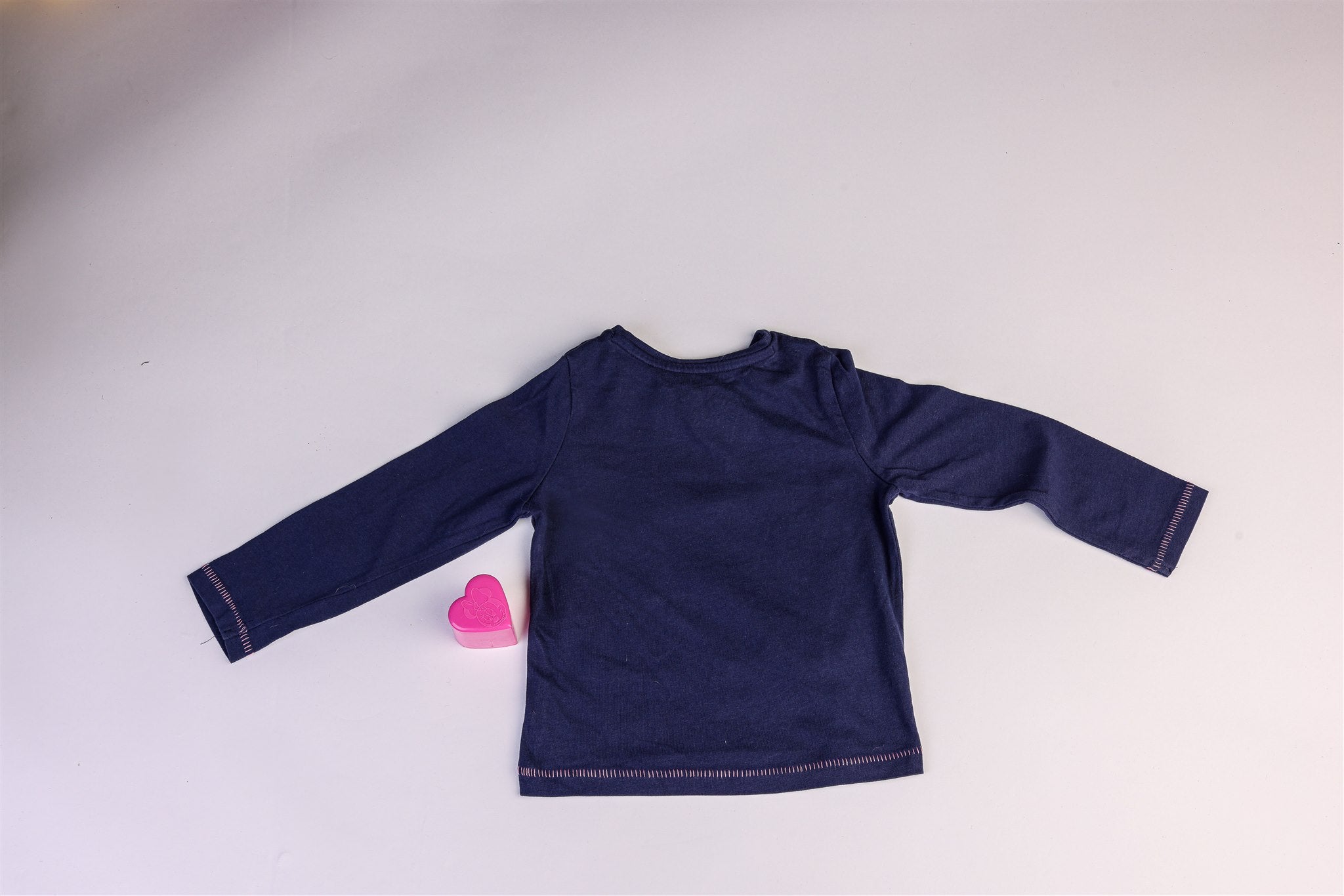 Navy blue Top with silver hearts