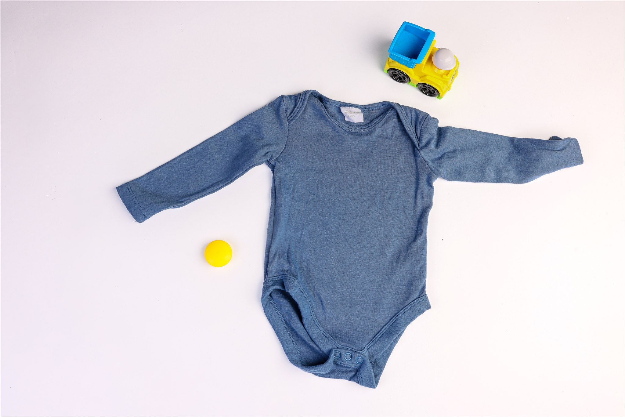 Blue long-sleeved bodysuit