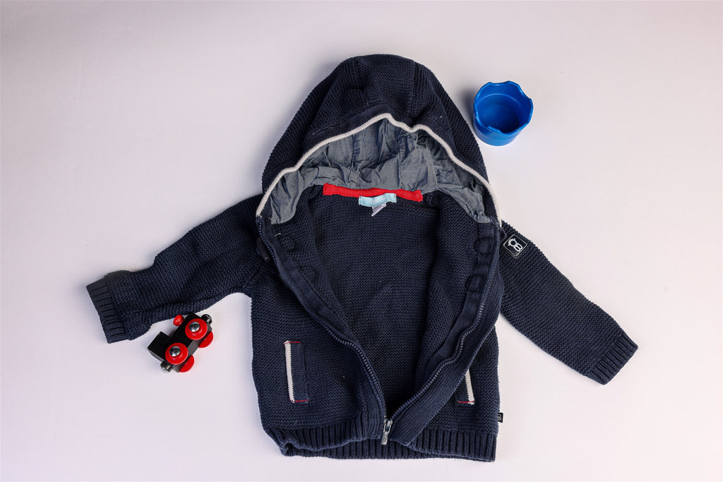 Navy blue hooded jacket