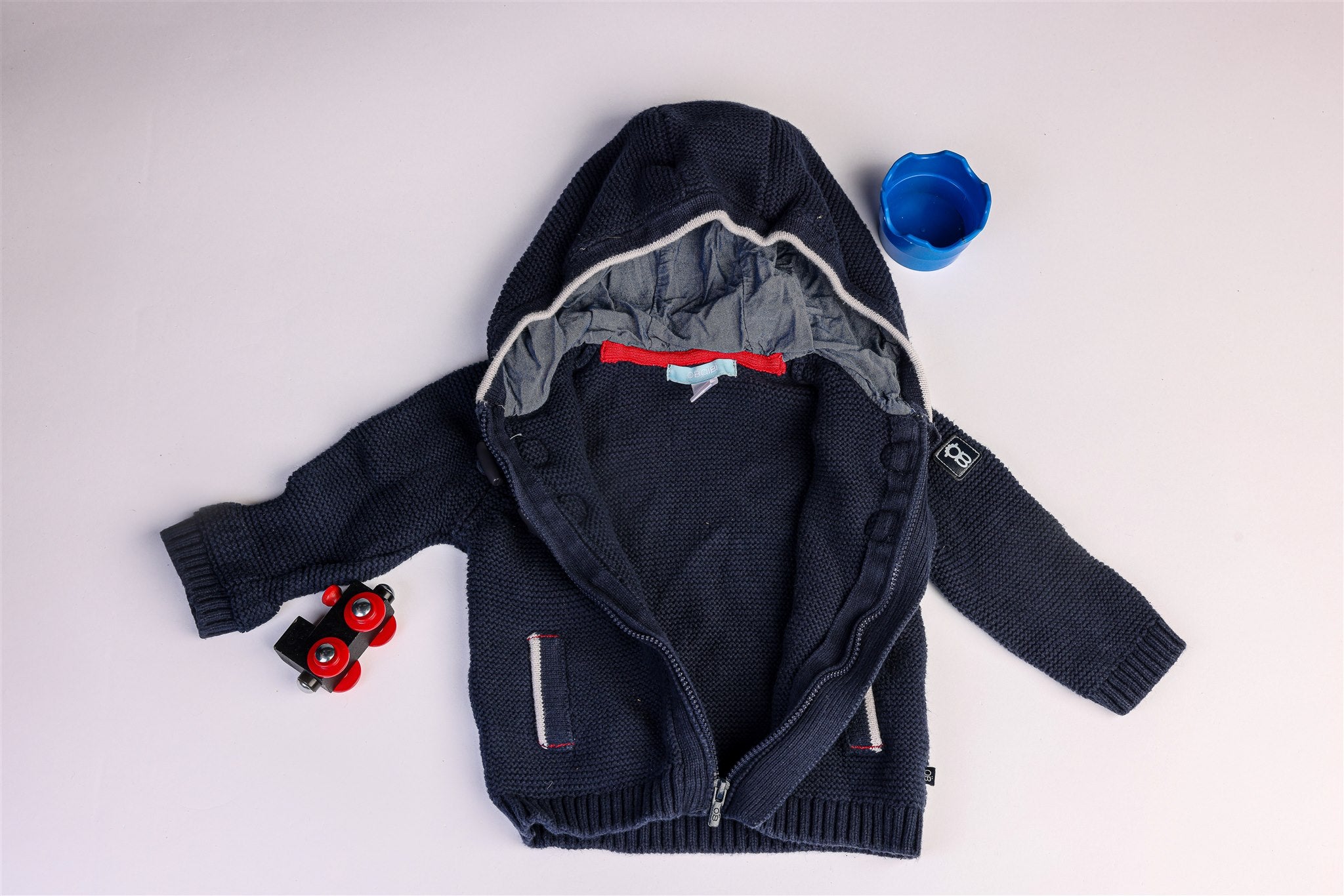 Navy blue hooded jacket