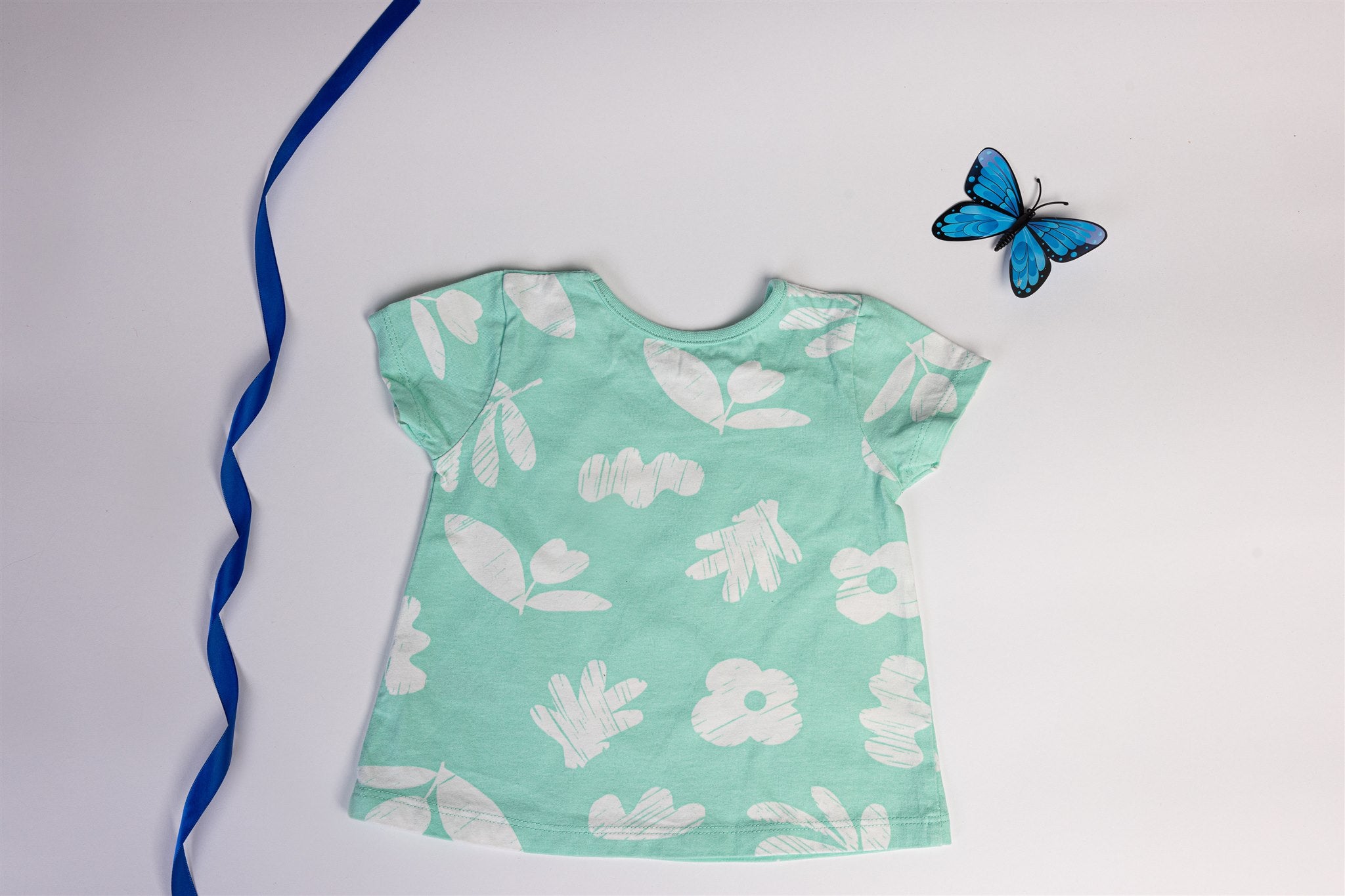 Green floral print top