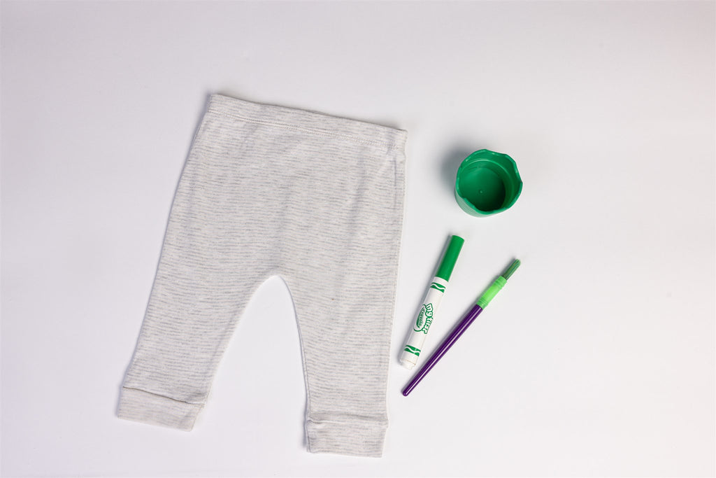 Gray trousers with pale blue stripes