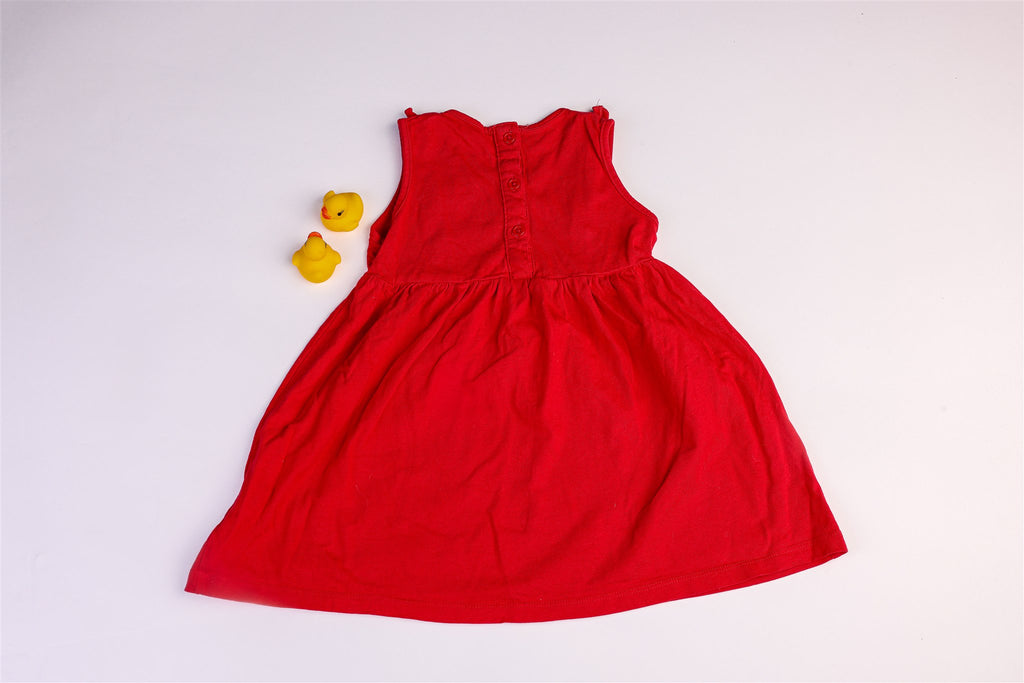 Red dress with embroidery