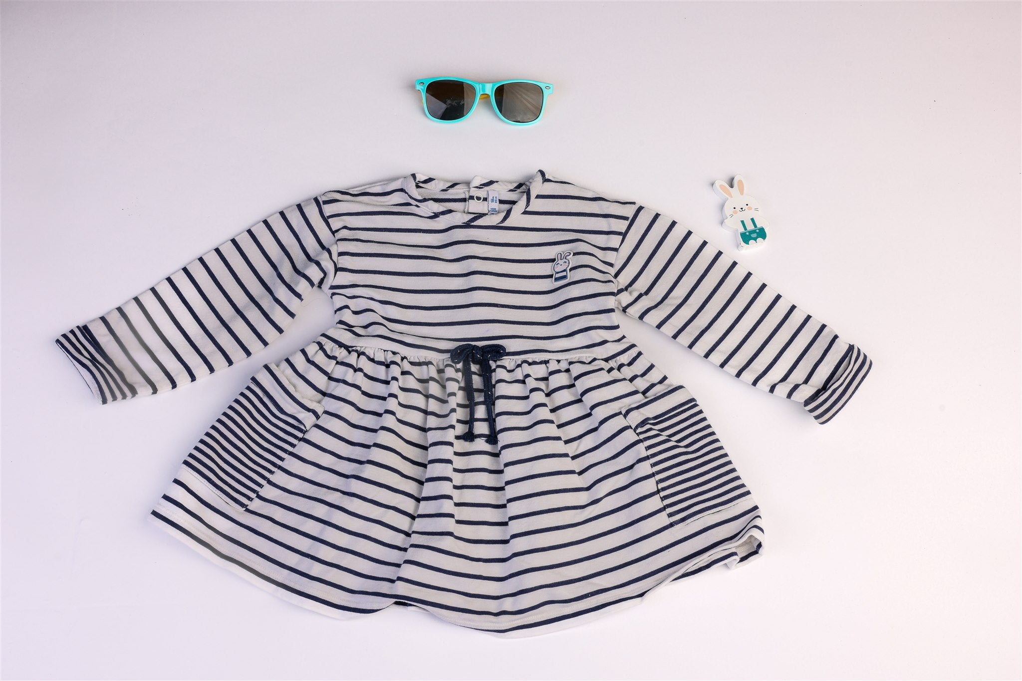 Navy striped dress