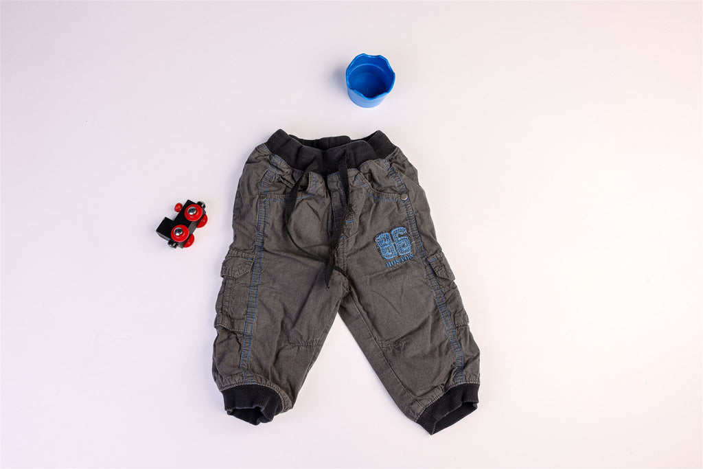 Grey trousers with blue stitching "86 Boston"