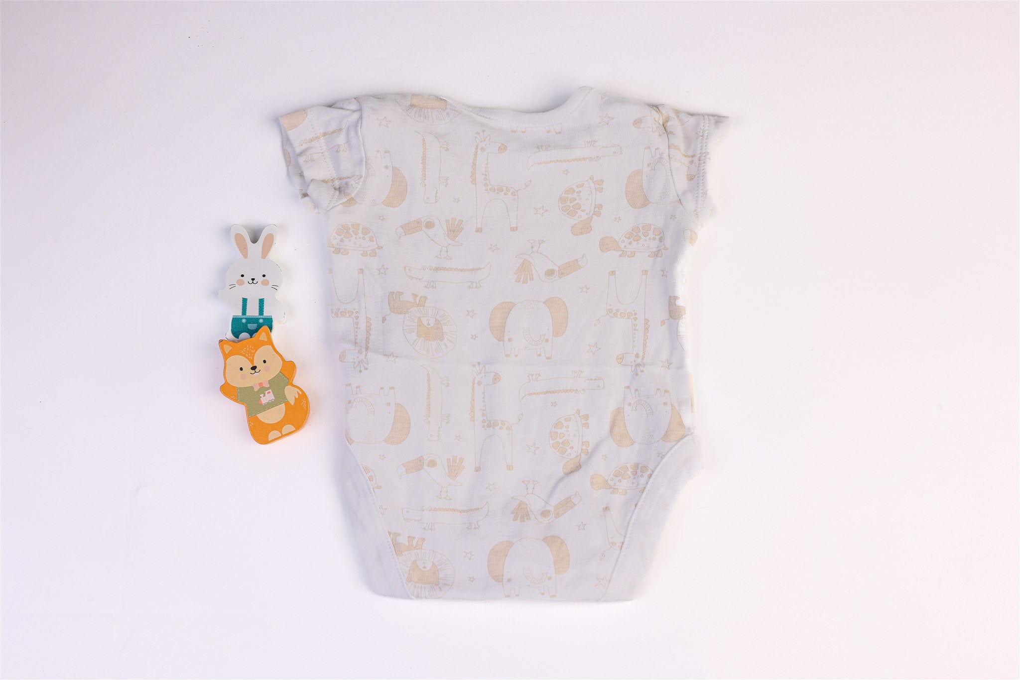 White bodysuit with animals