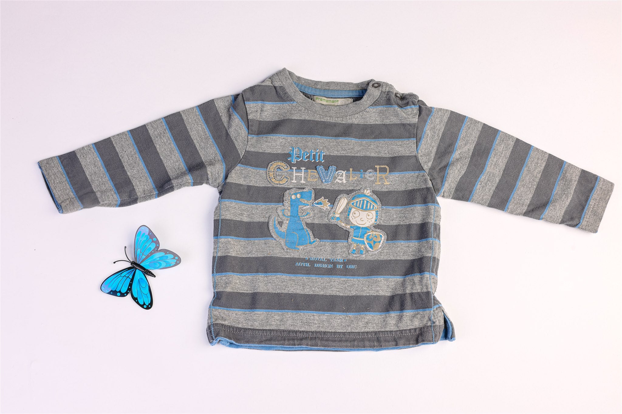 Grey striped "Petit chevalier" (Little Knight) top