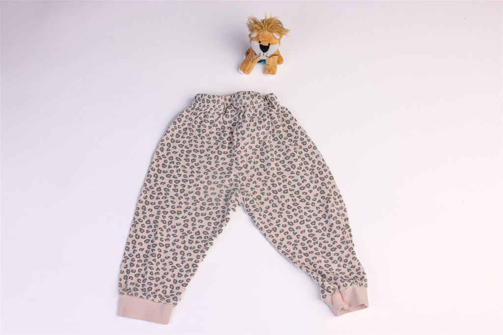 Leopard-print sleepsuit bottoms
