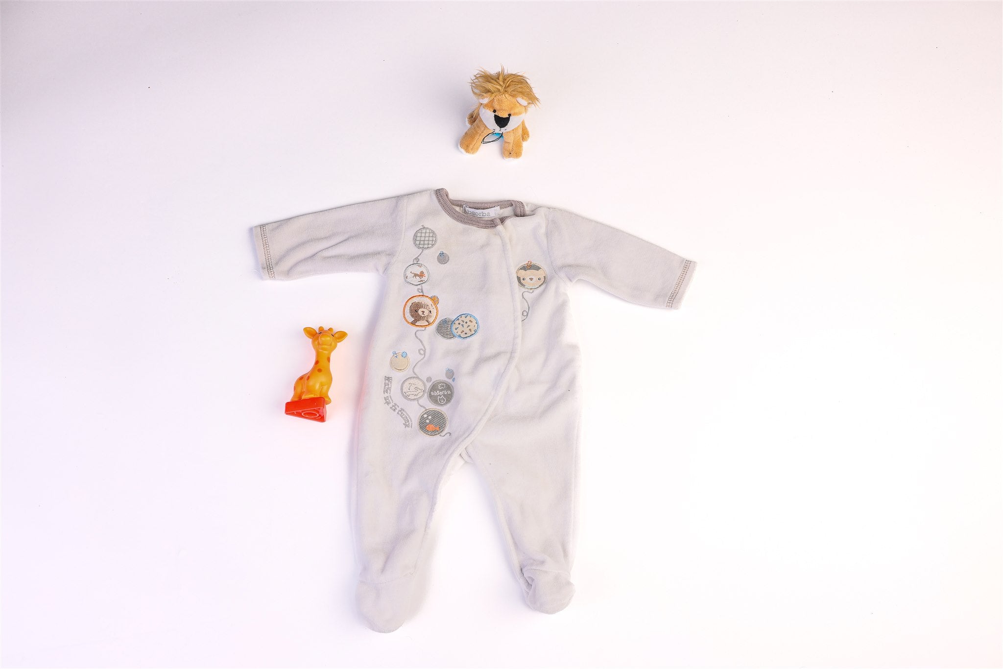 Thick white and brown sleepsuit with prints