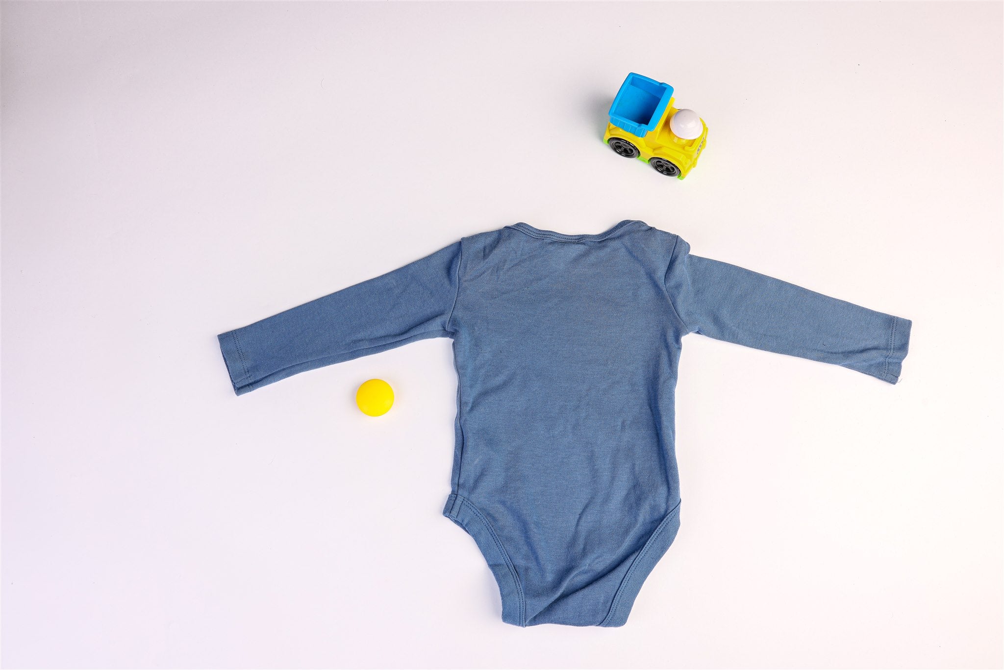 Blue long-sleeved bodysuit