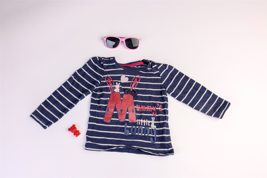 Haut rayé "Mummy Little Bunny" avec des petits lapins