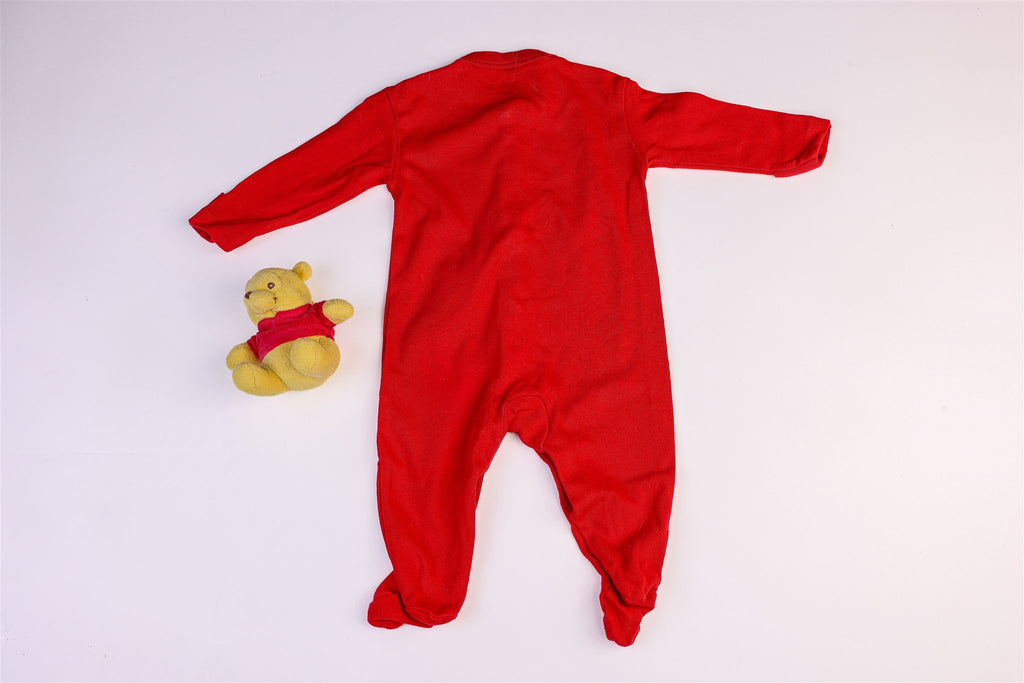 Red elephant long-sleeved sleepsuit