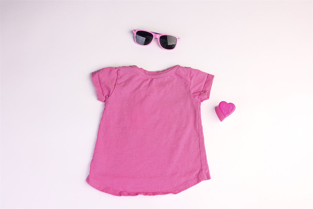 Pink cat top with small bow