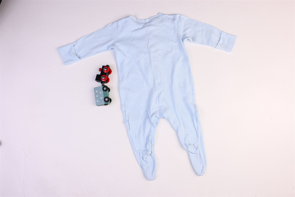 Blue long-sleeved sleepsuit