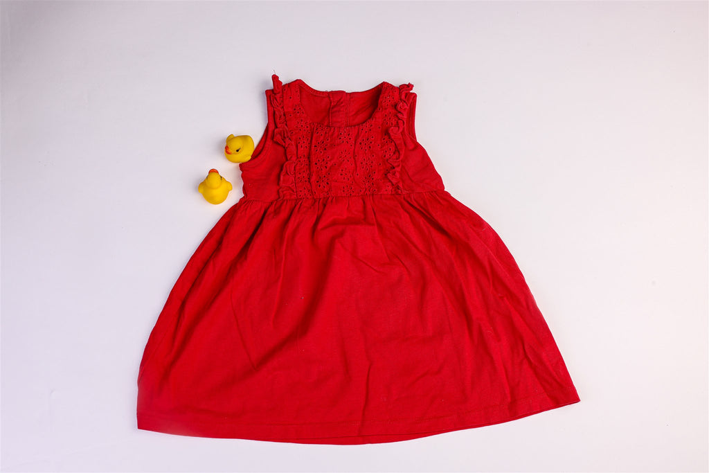 Red dress with embroidery