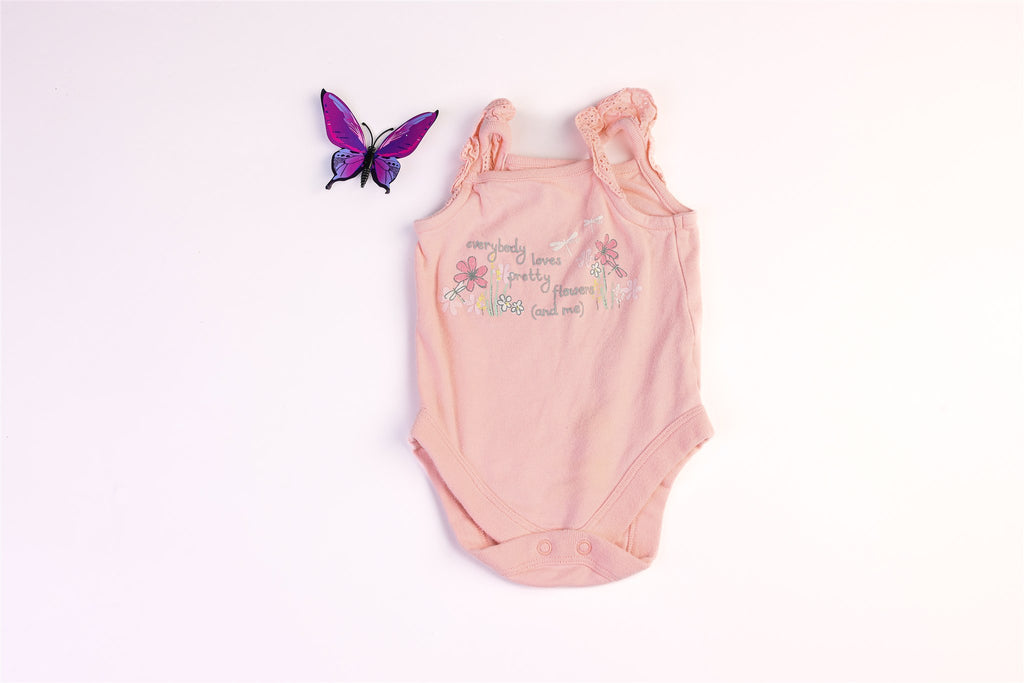 Pink "Everybody loves pretty flowers (and me)" bodysuit