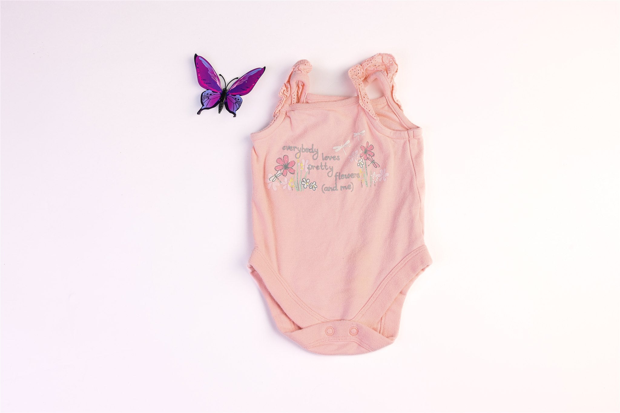 Pink "Everybody loves pretty flowers (and me)" bodysuit