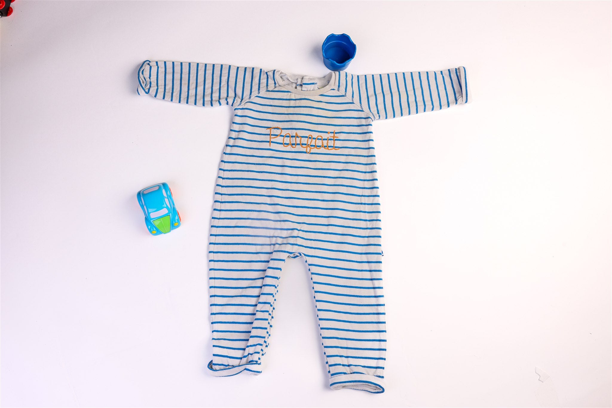 "Parfait" striped sleepsuit