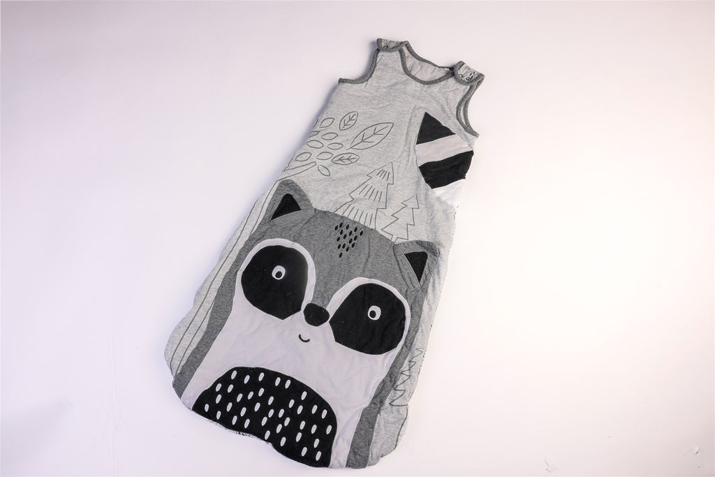 Grey raccoon sleeping bag