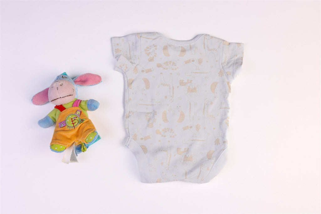 White bodysuit with animals