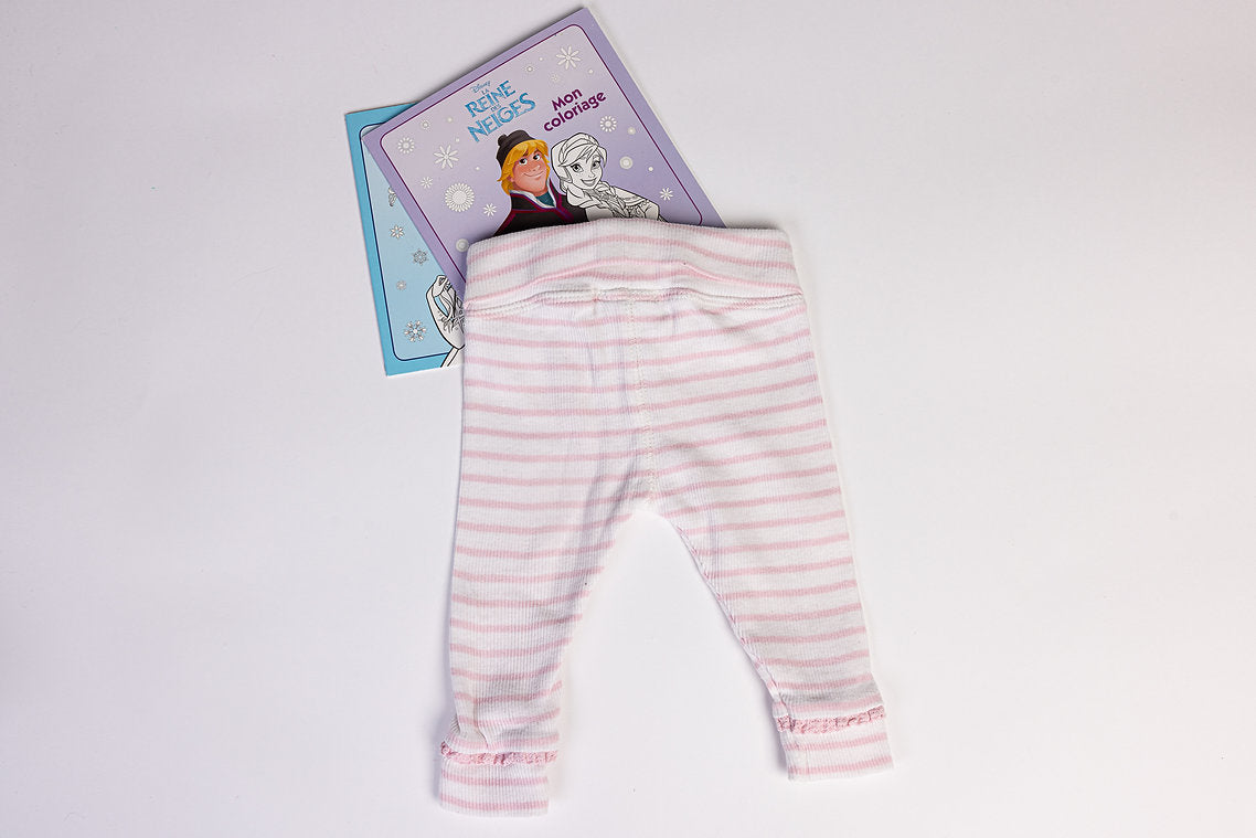 White and pink striped trousers