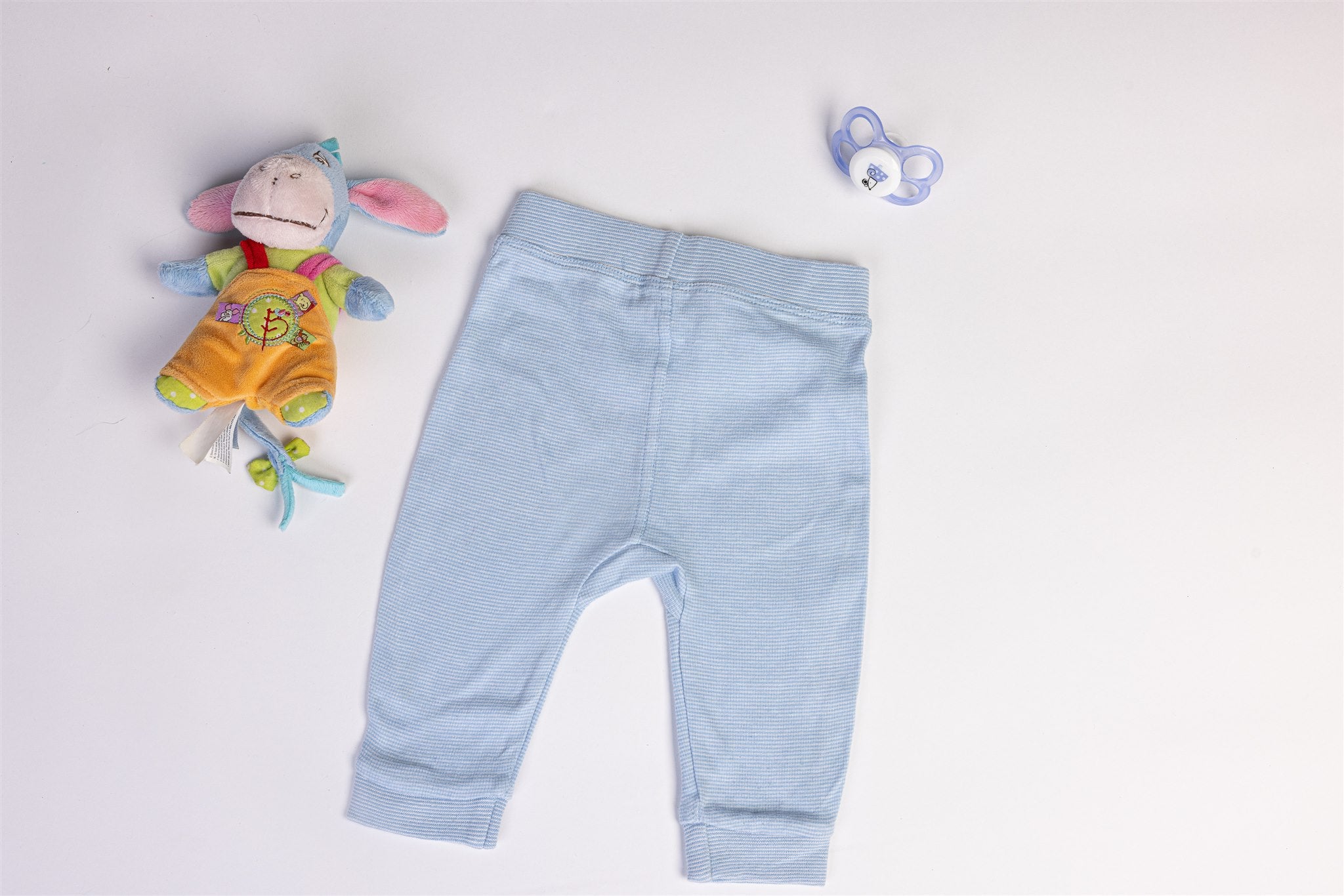 Blue and white trousers