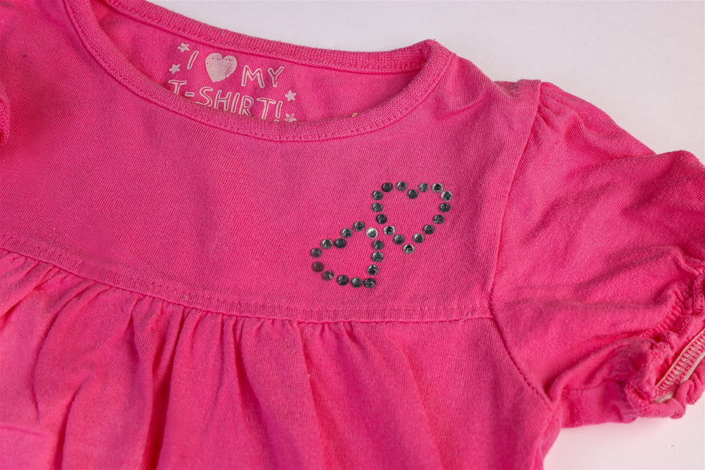 Pink Top with rhinestone heart