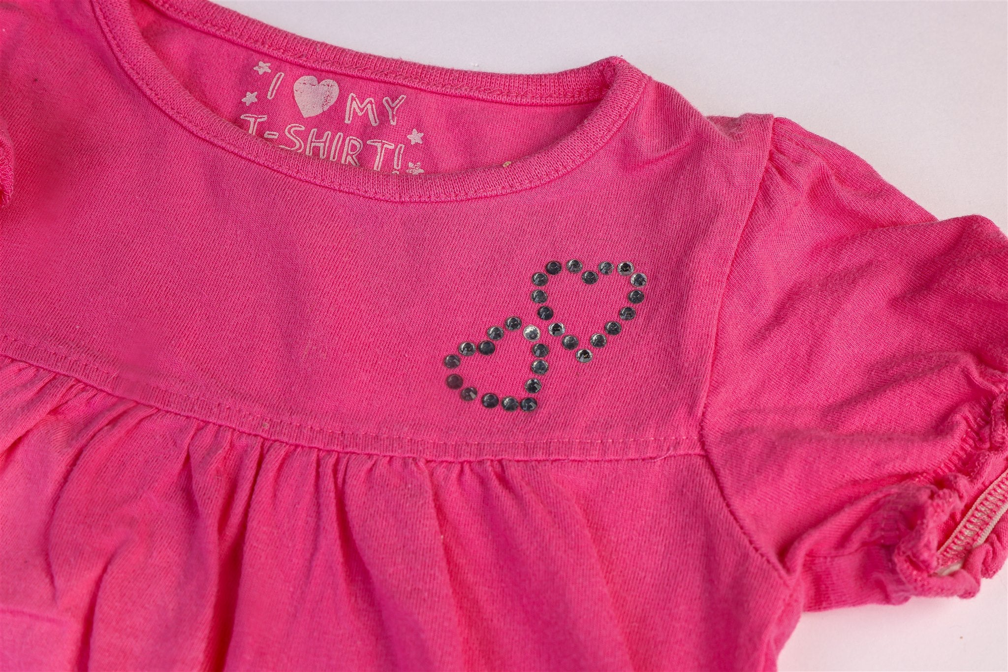 Pink Top with rhinestone heart