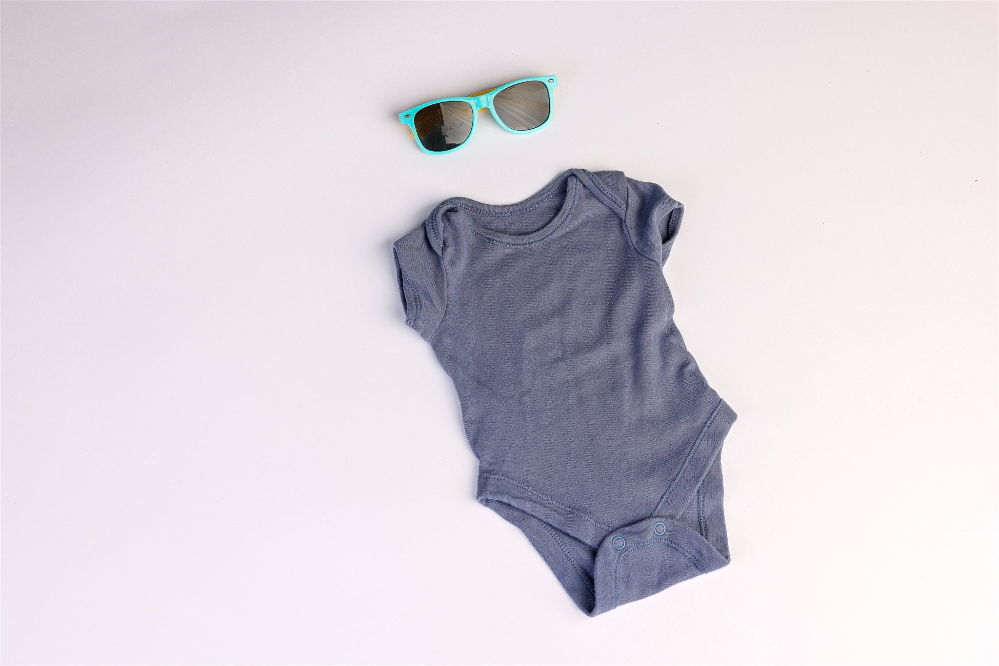 Blue short-sleeved bodysuit