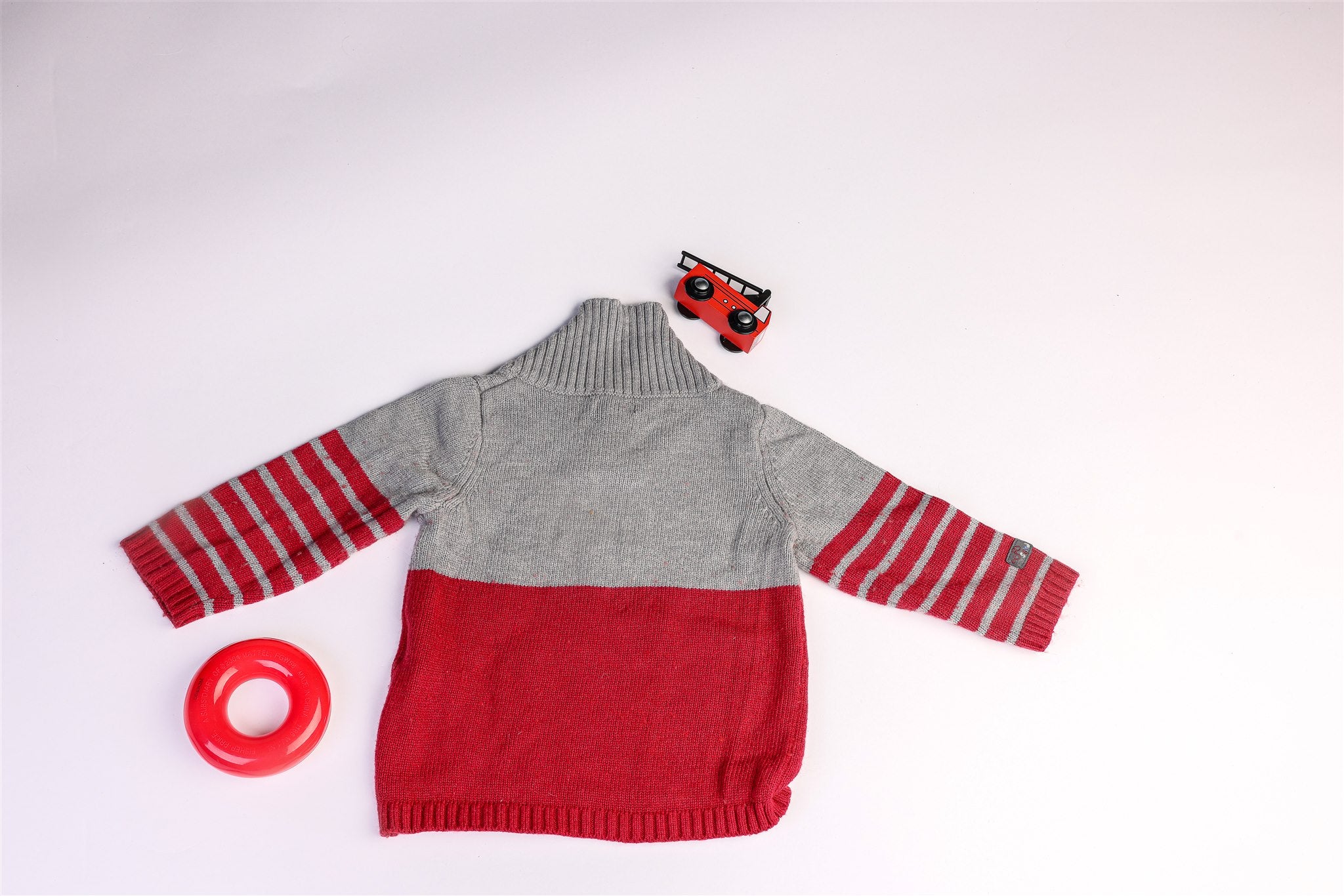 Red and grey polar bear jumper