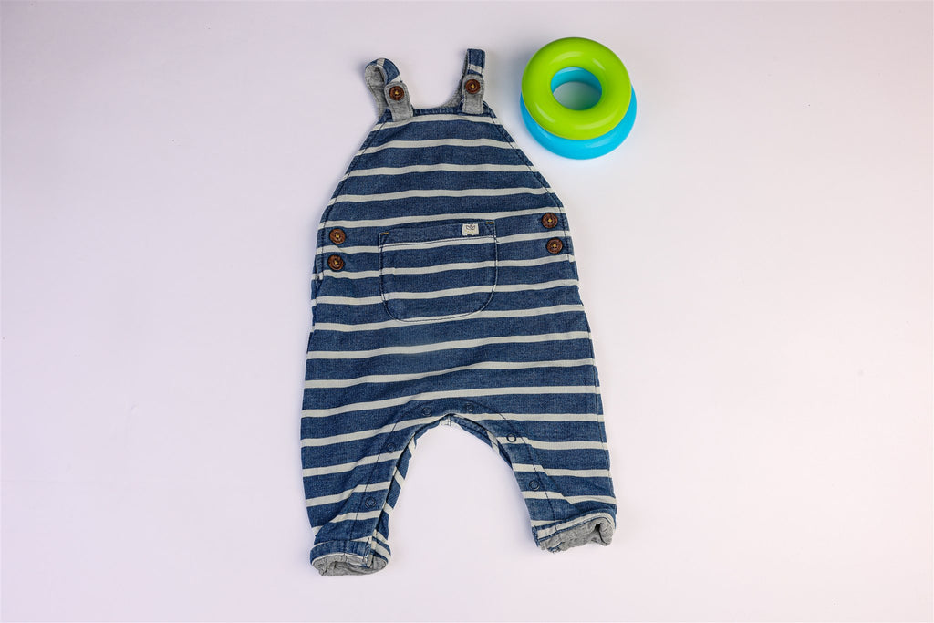 Blue striped dungarees