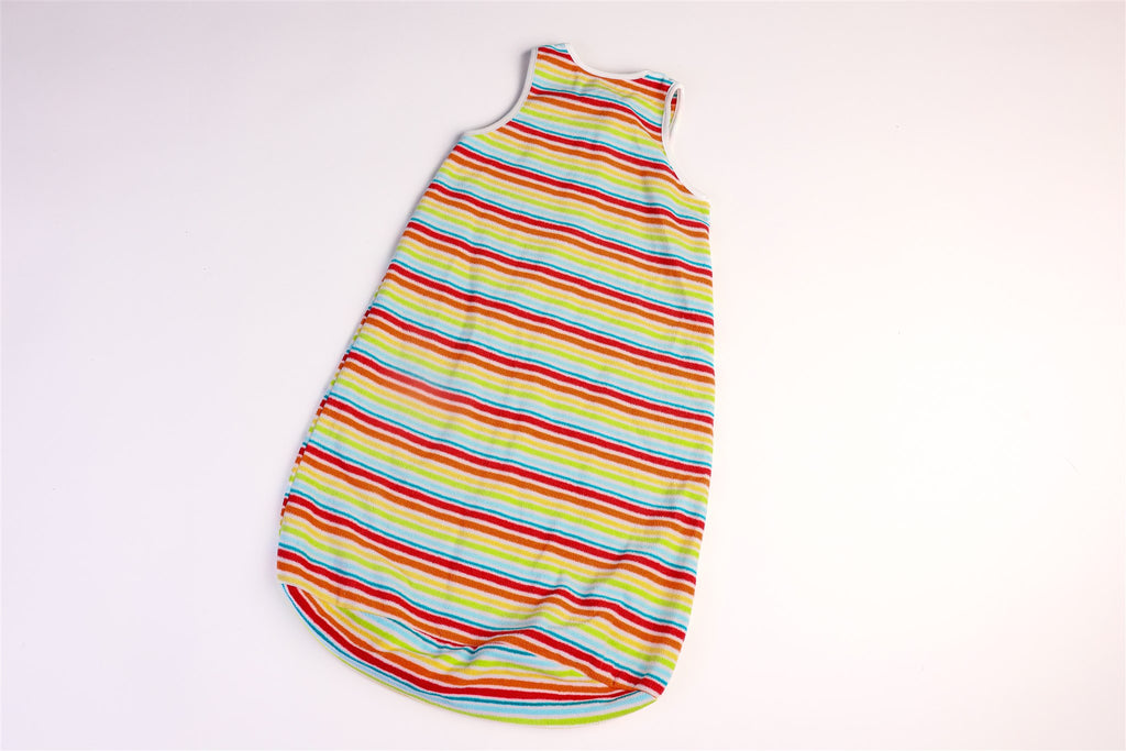 Striped sleeping bag with duck