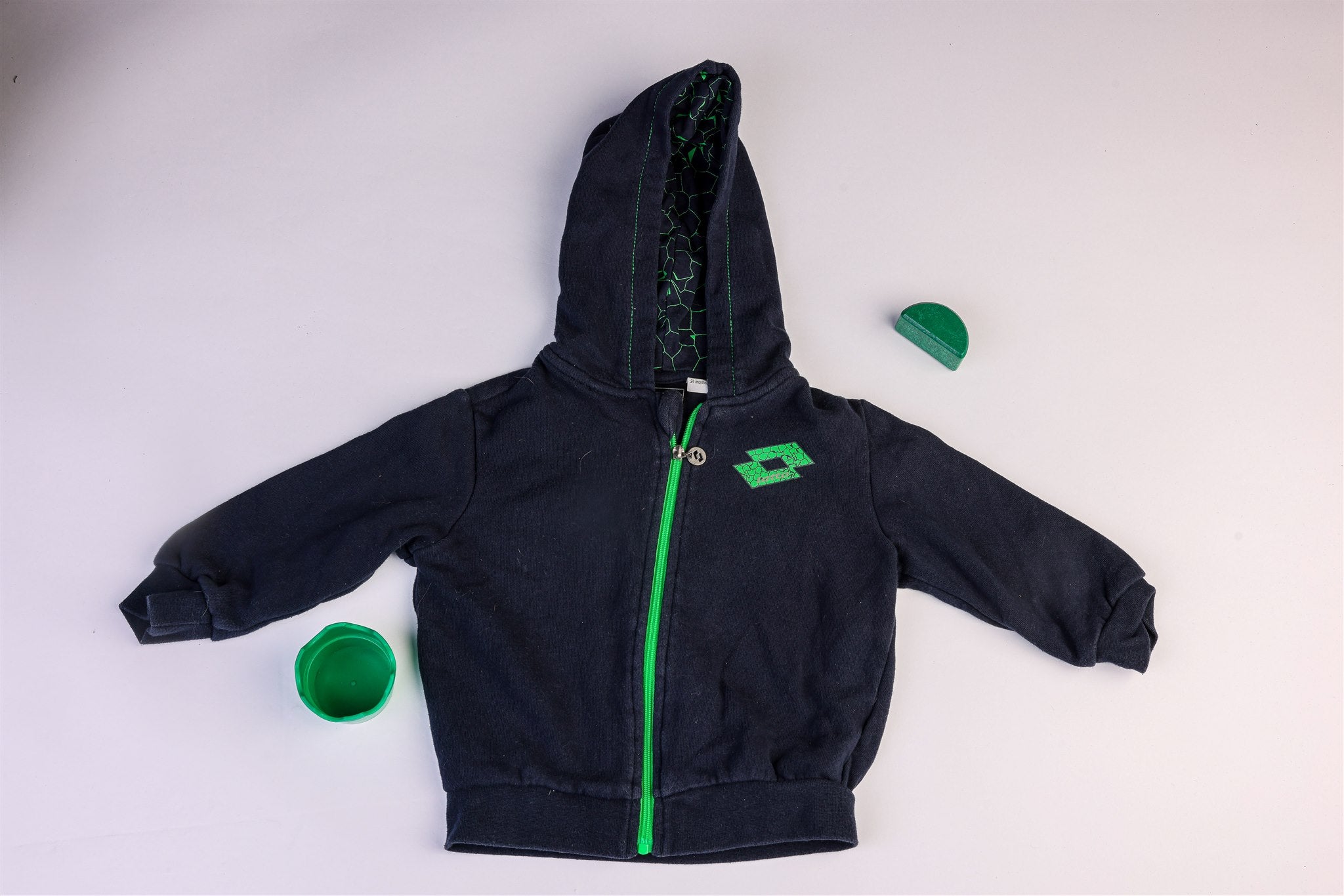 Lotto navy blue jacket with green zip