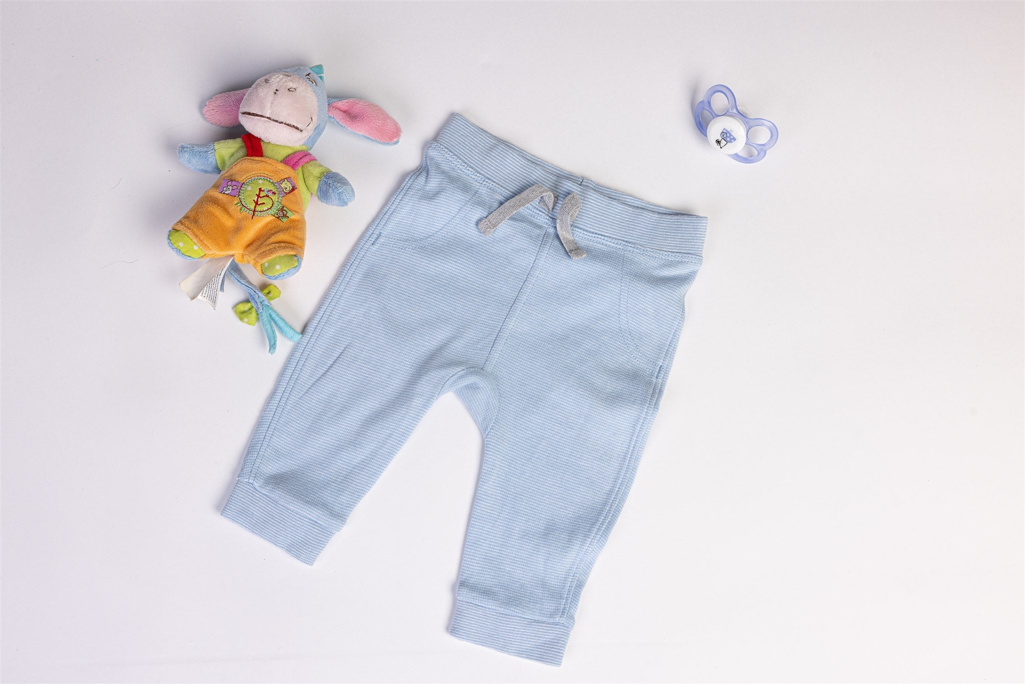 Blue and white trousers