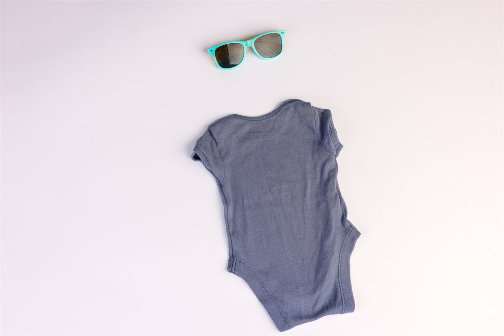 Blue short-sleeved bodysuit