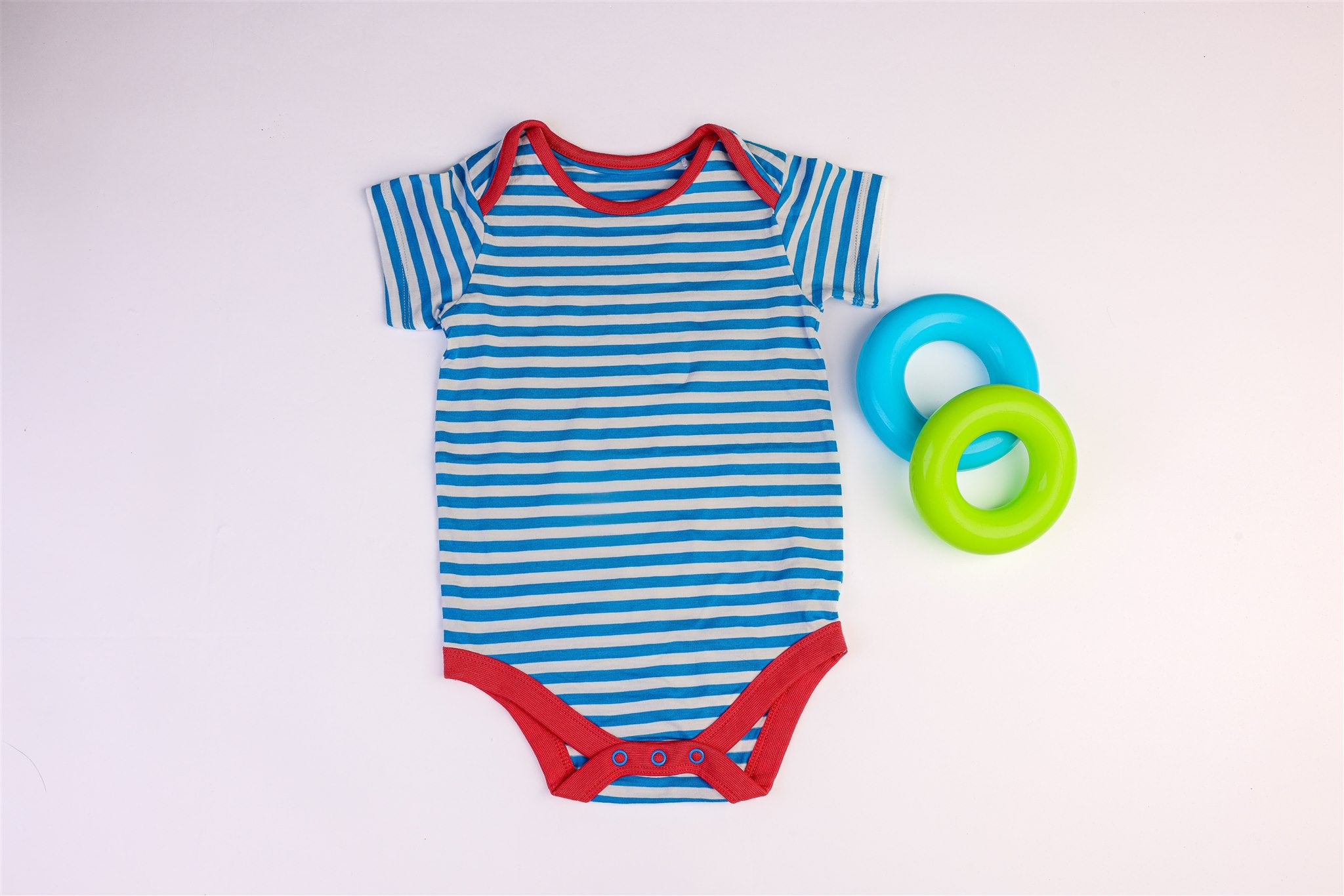 White and blue striped bodysuit