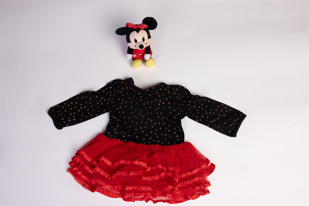 Minnie Mouse red and black ruffled dress