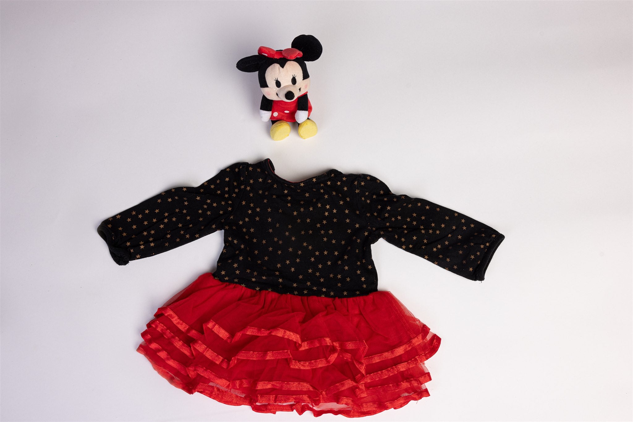 Minnie Mouse red and black ruffled dress